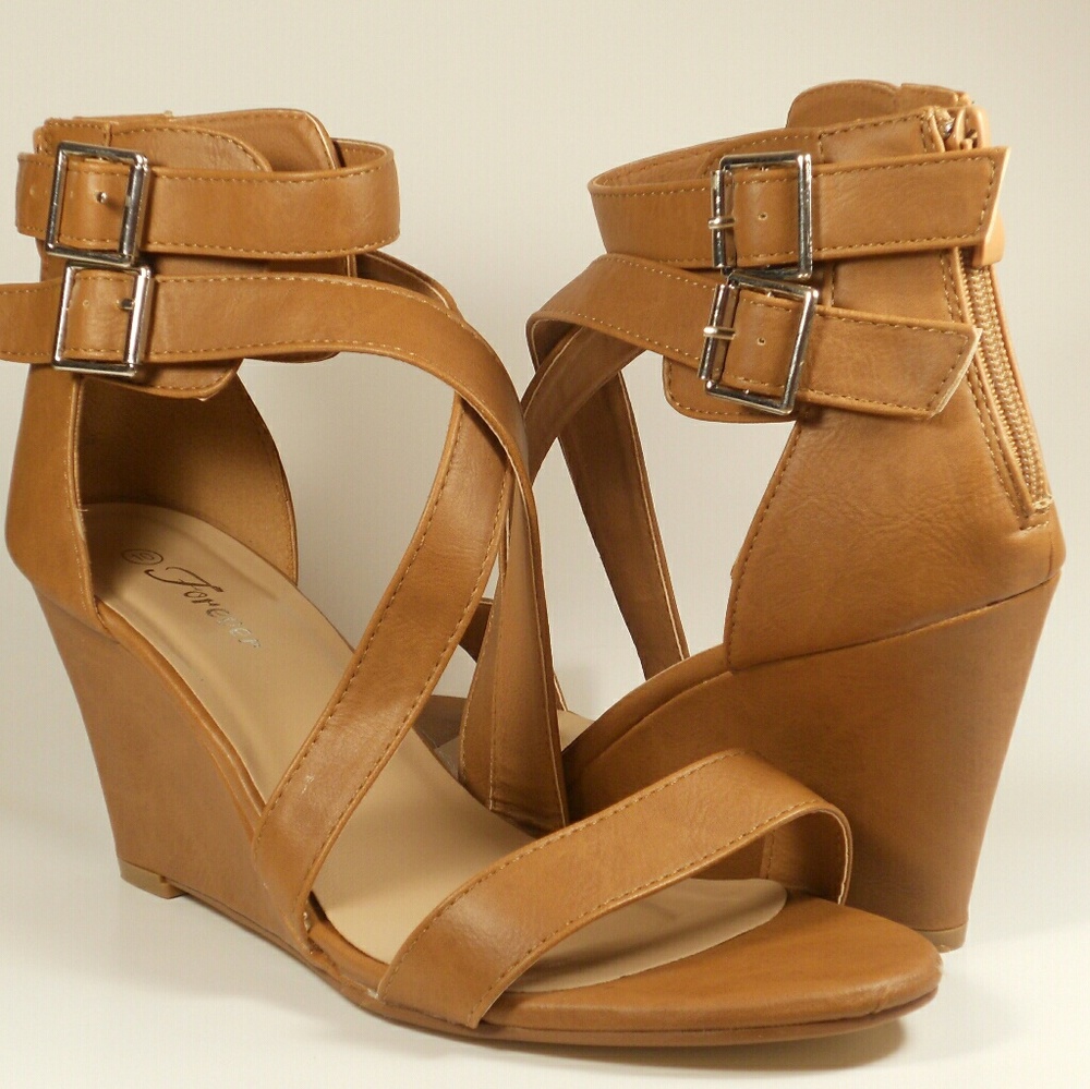 TAN STAPPY WEDGES - Picture 4 of 4